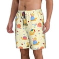 thumbnail image 2 of Cauagu Colorful Cartoon Snail Print Men's Swim Trunks,Hawaiian Bathing Suit Swimsuits Beach Shorts with Pockets for Men Quick Dry Swimming Board Shorts-X-Large, 2 of 6