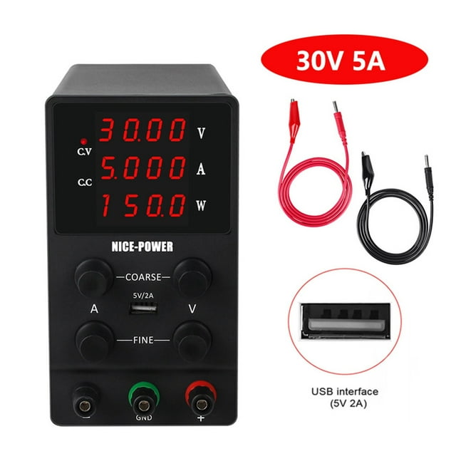 Alimentation de Laboratoire USB DC à 4 Chiffres, Réglable 30V 10A 60V 5A 120V 3A, Régulateur de Tension Régulé Précis, Commutateur, Source de Banc, Facile à Utiliser