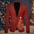 thumbnail image 2 of Adeawade Christmas Blazers Jacket For Men 2025 Long Sleeve Collared Neck Jacket Santa Claus Prints Mens Fashion Leisure Pocket Suit Coat Leisure Winter Clothes White 3Xl, 2 of 3