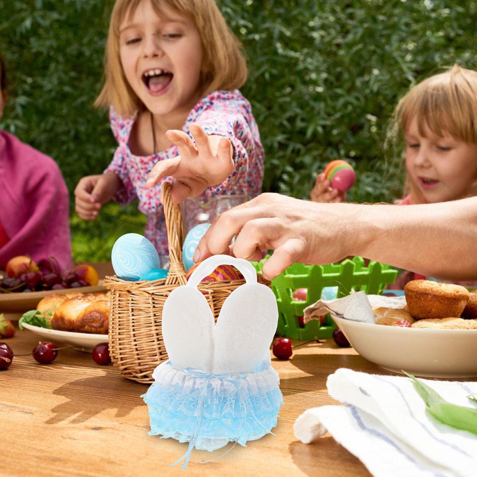 FOMIYES Handmade Easter Bunny Basket with Adorable Design, Ideal for Party Decorations and Giving