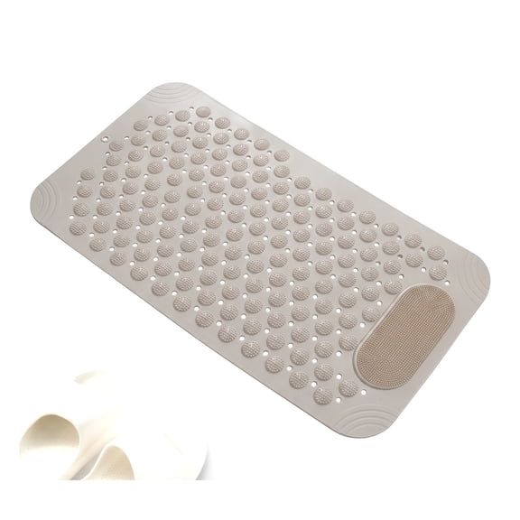 Shower Foot Scrubber Mat with Massage Nodes – Non-Slip Bathtub Exfoliating Mat for Bathroom, Gym & Pool, PVC Drainage Grid