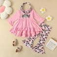 thumbnail image 3 of URMAGIC 6M-5T Toddler Baby Girl Clothes Ruffle Tops Floral Pants with Cute Headband Outfit Set, 3 of 9