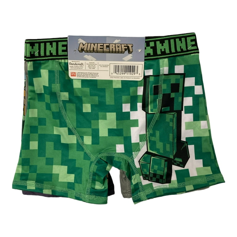 Minecraft Boys 4-Pack Minecraft Creeper Athletic Stretch Underwear Boxer  Briefs