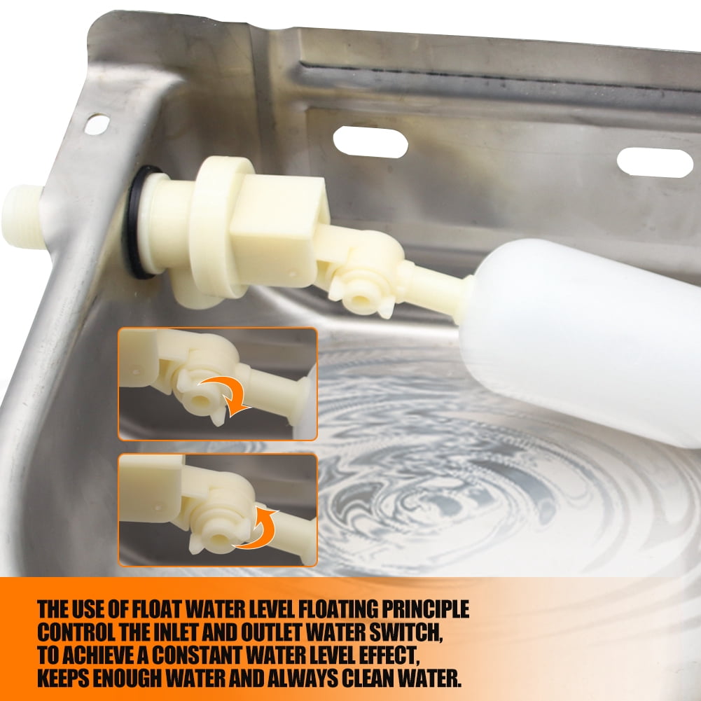 Automatic Animal Drinking Water Bowl with Float Valve,304 Stainless Steel Livestock Dispenser Waterer with Drainage Hole,Includes Water Bowl,3/4''Water Hose,2 Float Valves and Mounting Bolts