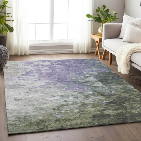 Addison Rugs Chantille Indoor/Outdoor Transitional Abstract Lavender Washable Rectangle Rug, 10' x 14'