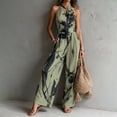 thumbnail image 6 of Sunnin Halter Neck Floral Jumpsuit with Pockets Wide Leg Sleeveless Casual Summer Wear, 6 of 6