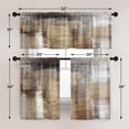 thumbnail image 4 of Brown Kitchen Window Curtains Valance and Tier Set 36 Inch, Grey Beige 3 Piece Set Rod Pocket Short Curtains for Window, Modern Abstract Art Window Treatment Tiers for Living Room Bedroom, 4 of 5