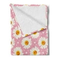 thumbnail image 2 of Floral Soft Flannel Fleece Throw Blanket, Spring Theme Daisy Flowers Pattern Along Small Circles in Soft Colors, Cozy Plush for Indoor and Outdoor Use, 60" x 80", Pale Pink Orange White, by Ambesonne, 2 of 5