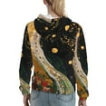 thumbnail image 7 of Haiem Abstract Gold Floral Galaxy for Women's Fashion Hoodies & Sweatshirts with Kangaroo Pocket,Hooded Sweatshirt with Eye-catching Drawstrings-Medium, 7 of 7