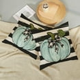 thumbnail image 4 of Fall Pillow Covers 20x20 Inch Pack of 2 Teal Blue Pumpkin Leaf Stripes Fall Decor Pillowcase Autumn Thanksgiving Decorative Outdoor Throw Pillow Covers Linen Farmhouse Cushion Case for Sofa Home, 4 of 6