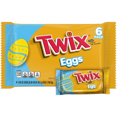 UPC 040000481362 product image for Twix Caramel Easter Chocolate Candy Bar Easter Egg Candy - 6 Count | upcitemdb.com