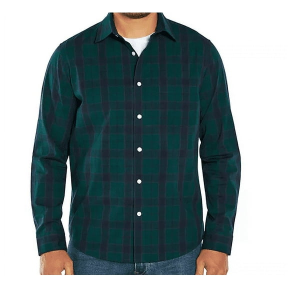 Gap Men's Long Sleeve Woven Shirt (Sycamore Plaid, Small)
