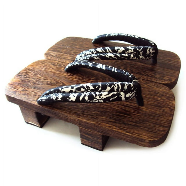 2024 Print Heel Flip-flops Men Platform Sandals Japanese Geta Clogs Wooden Men Slippers Cosplay Costumes Shoes Men Geta Clogs