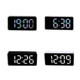 thumbnail image 3 of Yuarrent Reloj despertador Digital LED, medidor de temperatura con luz nocturna, atenuador de escritorio, relojes de 12/24H, termómetro de Decoración del hogar Concha blanca/blanco, 3 of 6