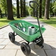 thumbnail image 6 of FENGFAN Poly Steel Frame Garden Cart with Folding Grass Green 10 Inch Pneumatic Tire 300 Lb Capacity 55L Heavy Duty, 6 of 10