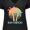 thumbnail image 4 of Inktastic San Diego California Beach Vacation Women's Plus Size V-Neck T-Shirt, 4 of 5