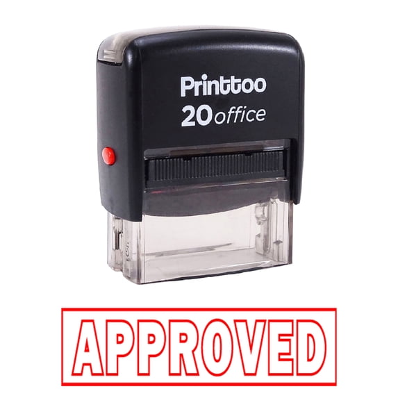 Printtoo Office Stationary APPROVED Self Inking Rubber Stamp Custom Stamp - Red