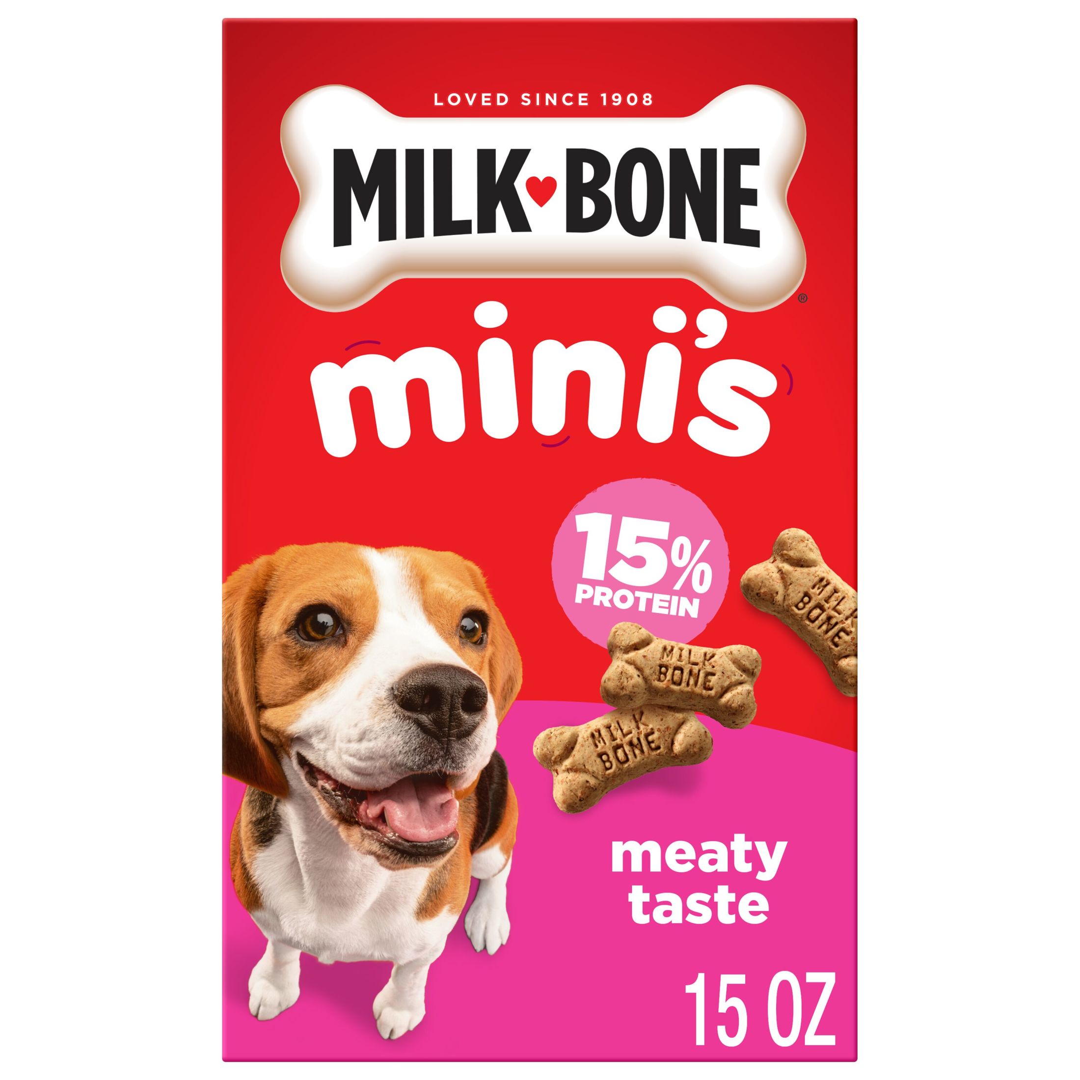 Milk Bone Mini’s Crunchy Mini Dog Treats, 15 oz Box, Original Beef Flavor