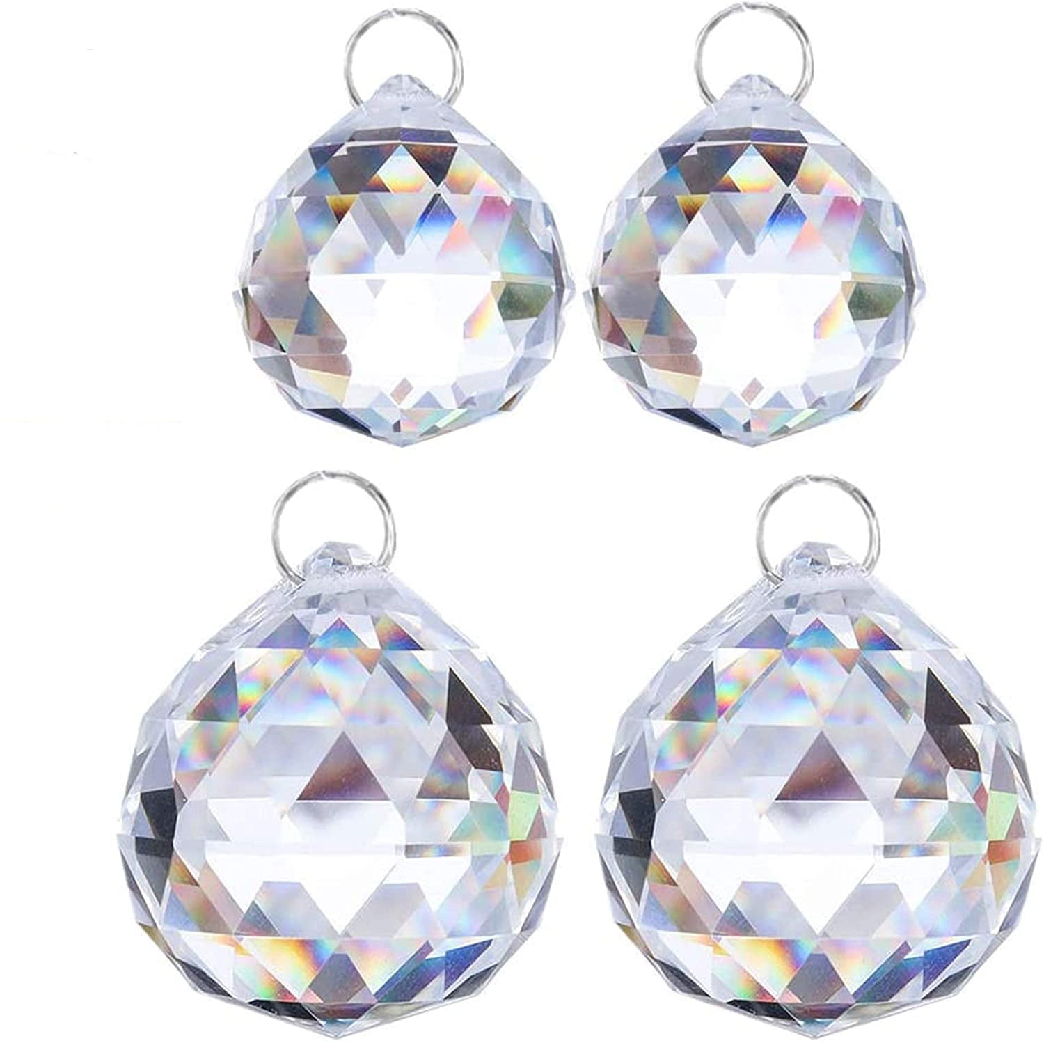 20PCS Pink Crystal Chandelier Ball Prism Suncatcher Hanging Pendant Gifts 20mm 