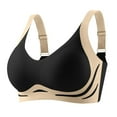 thumbnail image 4 of 2PCS Women Wirefree Sports Bra No Underwire Push up Plus Size Solid Color Full Coverage Bralette Bras Women's Breathable Bralette Bras Black XXL, 4 of 6