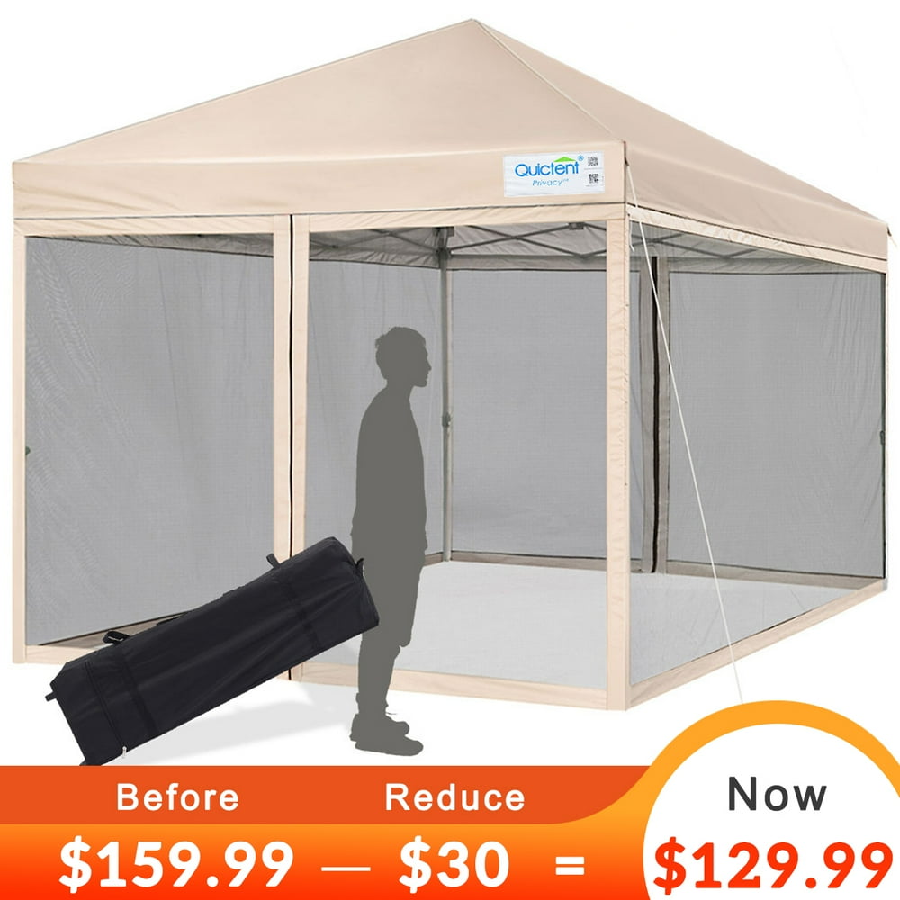 Quictent 8x8 Ez Pop up Canopy with Netting Screen House Room Tent Mesh
