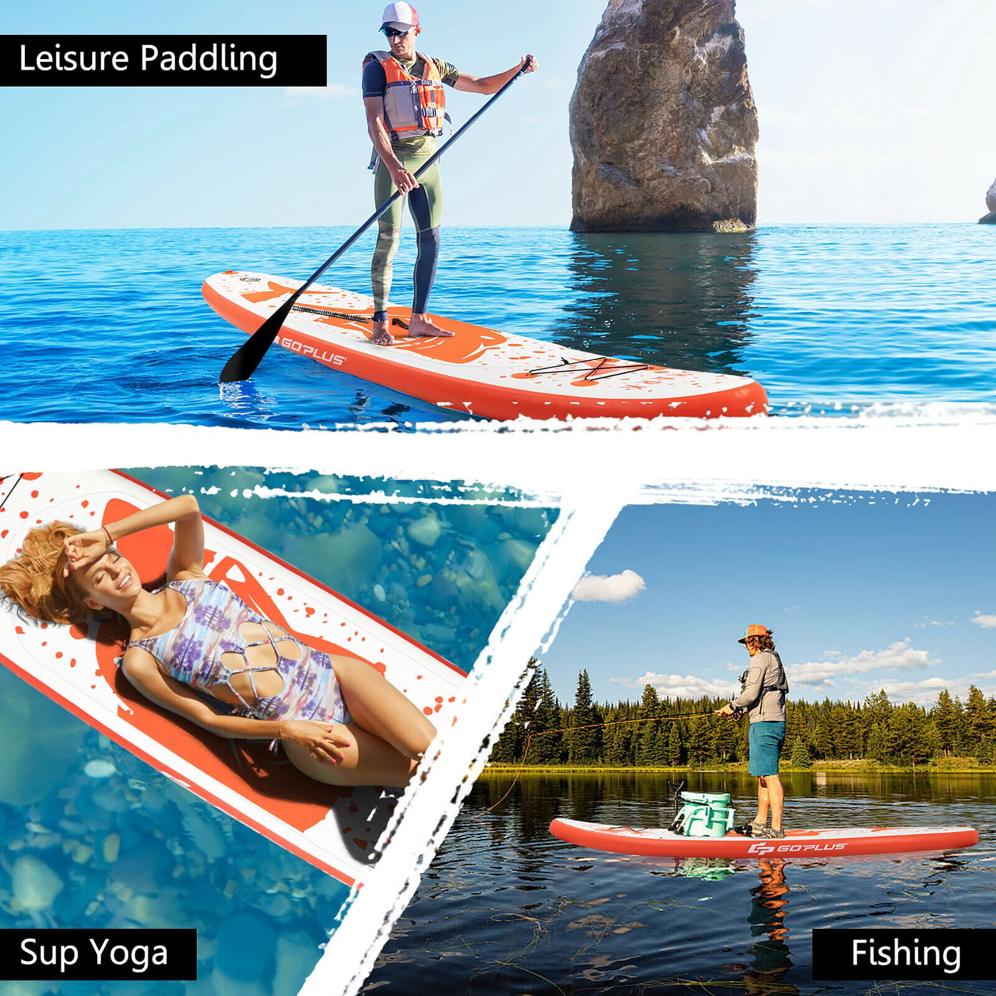 Goplus 10'5'' Inflatable Stand Up Paddle Board with Backpack Aluminum Paddle Pump