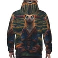 thumbnail image 7 of Salouo Garden Meditating Weasel Pattern Men's Fall Hoodie Sweatshirt,Sport Hoodie with Pockets for Men Pullover Casual Hooded Sweatshirt-Small, 7 of 7