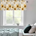 thumbnail image 6 of Valance Curtains for Windows Yellow Sunflower Kitchen Curtians Window Treatment Flowers Leaf Topper Curtain Rod Pocket Valances for Kitchen Bathroom Living Room 60x18in, 6 of 9