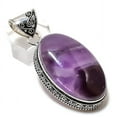 thumbnail image 2 of Natural Sage Amethyst Gemstone Handmade 925 Sterling Silver Pendant 2.21", 2 of 2
