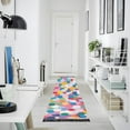 thumbnail image 4 of Yayeee Runner Rug for Bedroom 2'x6' Machine Washable Hallway Non Slip Mat, Yellow Colorful Circles, 4 of 8