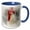 Blue/White, variant on 3drose, Image of Watercolor Rooster, 11oz Two-tone Green Mug
