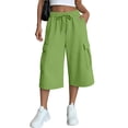 thumbnail image 7 of Noric Women's High Waist Wide Leg Capri Pants Loose Fit Casual Drawstring Multi Pockets Lounge Pants, 7 of 7