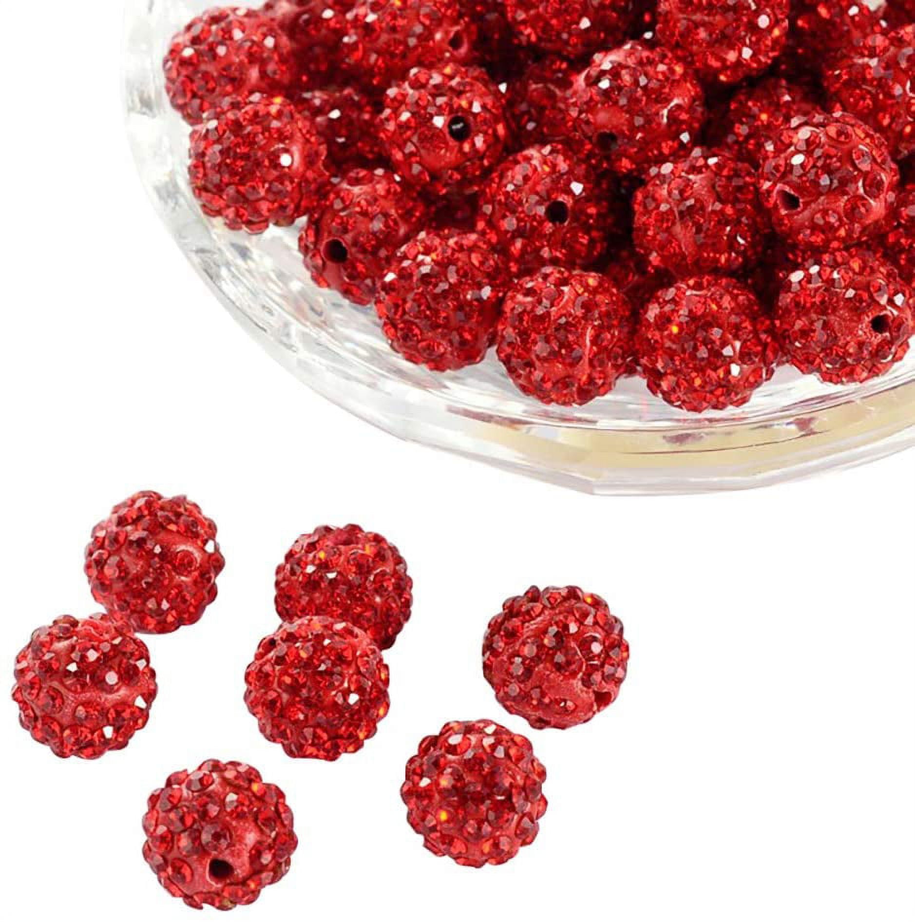 CEALXHENY 2300PCS+ Valentines Day Beads for Jewelry Making, Red Polymer Clay Beads Assorted Rhinestone Crystal Acrylic Beads Spacer Bea