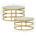 thumbnail image 4 of vidaXL 2 Piece Coffee Table Set Marble Brass and White, 4 of 5