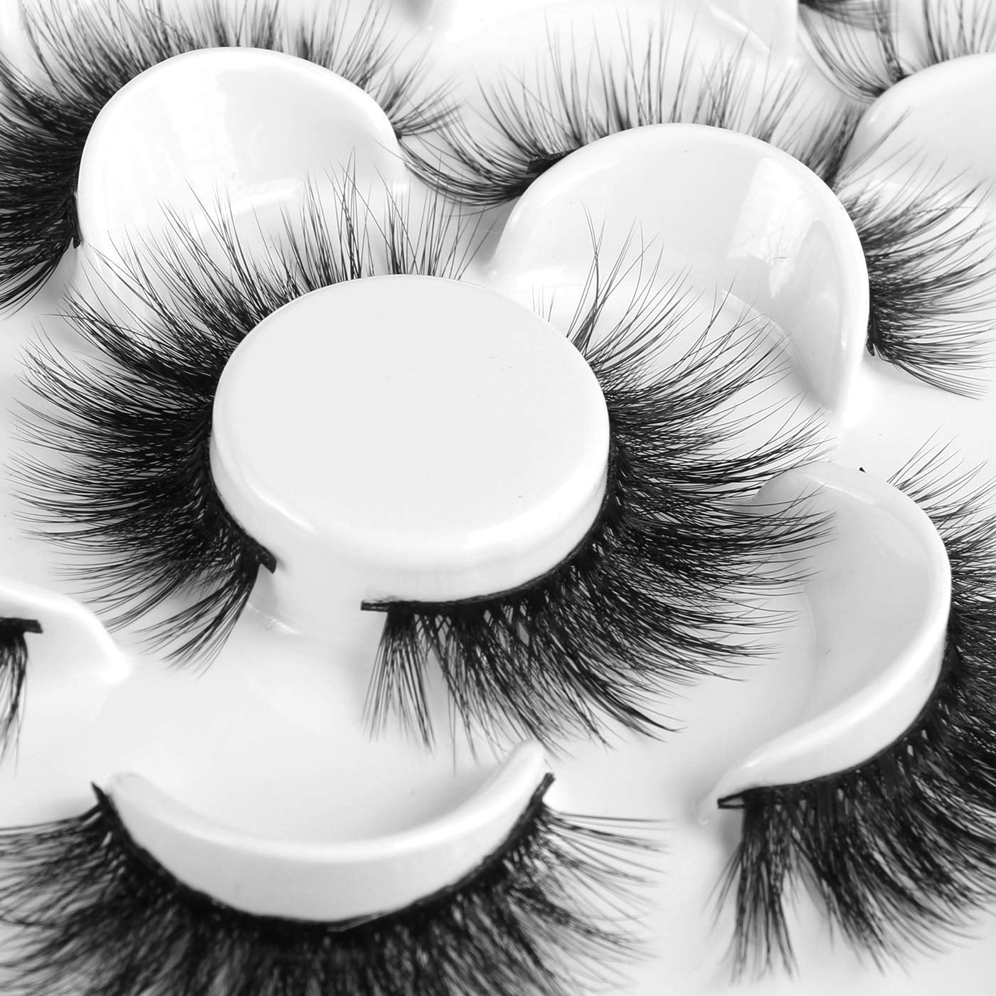 3D Faux Eyelashes, False Lashes Fluffy Volume Lash Pack Thick Cross
