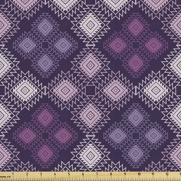 Folk Fabric By The Yard Abstract Traditional Ornament Violet Soft Tones Rhombuses Geometric Details Upholstery For Dining Chairs Home Decor Accents Purple And Multicolor Ambesonne Com - Purple Home Decor Fabric Folk Fabric By The Yard Abstract Traditional Ornament Violet Soft Tones Rhombuses Geometric Details Upholstery For Dining Chairs Home Decor Accents Purple And Multicolor Ambesonne Com - Purple Home Decor Fabric