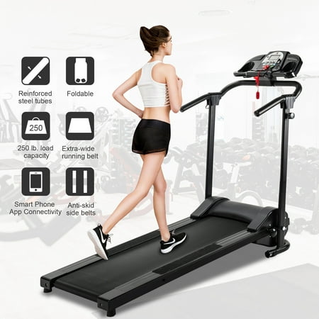 Folding Treadmill Electric Motorized Running Machine Home Gym w/ APP, Cup Holder & MP3 (Best Slot Machine App)