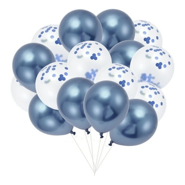 Unique Bargains 16 Pcs Latex Party Balloons 12 Inch Round Helium Balloons for Wedding Graduation Birthday Blue