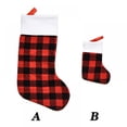 thumbnail image 2 of Christmas Red And Black Linen Plaid Christmas Socks Gift Ornaments Small Plaid Socks Christmas Stockings, 2 of 6