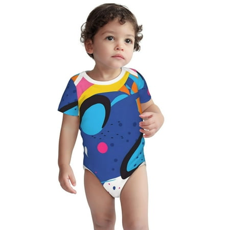 

Kdxio Abstract Color Splash Pattern Unisex Baby Cotton Short Sleeve Bodysuits-6 Months