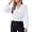 White, variant on PRETTYGARDEN Women's Business Casual V Neck Wrap Blouse Lace Trim Soft Crop Tops, Smocked Waist Long Sleeve Shirts, Dressy Casual Office Work Going Out Outfits, Fall Clothes