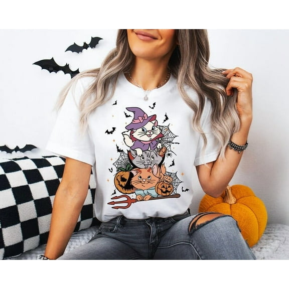 Pumpkin The Aristocats Halloween Shirt, Halloween Cat Lovers Shirt, Marie, Toulouse And Berlioz Tee, Disney Halloween Shirt, Marie Cat Shirt