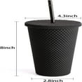 thumbnail image 5 of EIGTHTAIL 24 oz Plastic Studded Cup Double Wall Plastic Inlaid Rivet Tumbler with Lid and Straw (Red), 5 of 5