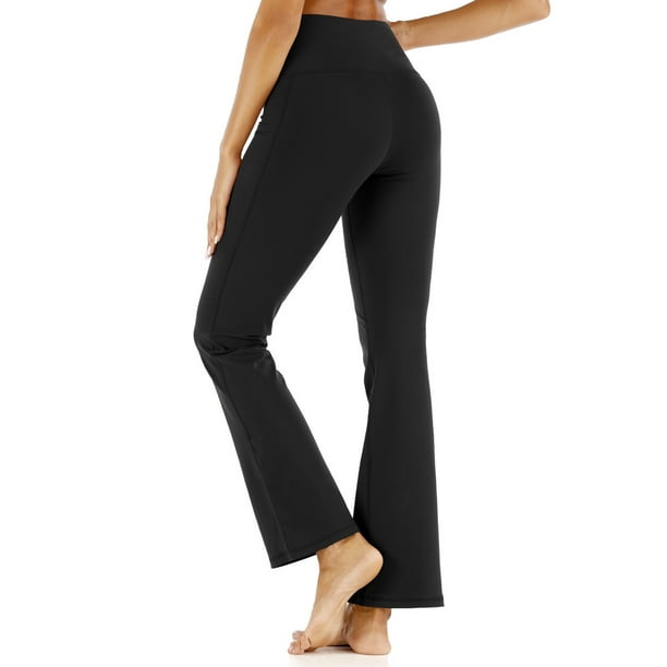 Womens Activewear Bootleg Yoga Pants Tummy Control High Waist Workout Women  Tall Bootleg Straight Long Pants with 4 Pockets Regular & Plus Size