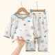 thumbnail image 3 of Cotton Kids Clothes Three Quart Sleeve Home  Sleepwear Children's Clothing Boy Girl Autumn Winter Tops Pants Suits Children Sets, 3 of 6