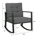 thumbnail image 2 of Patiojoy Outdoor Wicker Rocking Chair Glider Rattan Rocker Recliner with Grey Cushion, 2 of 7