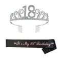 thumbnail image 1 of Birthday Tiara Crown With Shoulder Strap Set For Birthday Party Supplies, 1 of 3
