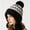 Black, variant on Winter Knit Beanie for Women Fair Isle Ear Flap Hat with Pom Pom Khaki