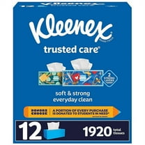 kleenex trusted care 2ply facial tissues flat boxes 12pk