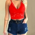 thumbnail image 2 of CHUANK Lace Bralette for Women V Neck Camisoles Racerback Adjustable Strap Crop Top Hot Pink M, 2 of 5